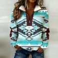 thumbnail image 1 of TaTaai Women Casual St Patrick's Day Color Block Printed Half Zip Long Sleeve Collared Hoodie Jacket Ladies Daily Street Office Commute Wear Soft Comfortable No Fading Top Gift, 1 of 8