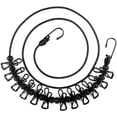 thumbnail image 1 of Tendedero portátil elástico para viajes con 12 pinzas para ropa, accesorios de viaje para uso en exteriores e interiores (70" de largo, negro), 1 of 4