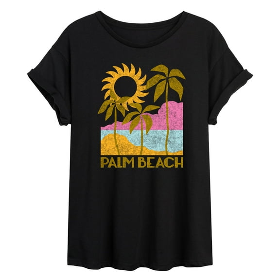 Instant Message - Palm Beach Deco - Women's Oversized Graphic T-Shirt