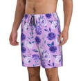 thumbnail image 2 of Bixox Men's Violet printing Casual Classic Fit Short Summer Beach Shorts, 2 of 6