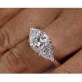 thumbnail image 3 of HeartsAndYou 4ct Cushion Cut Moissanite Engagement Ring for Women 18k White Gold over Silver Trillion Accents, 3 of 5