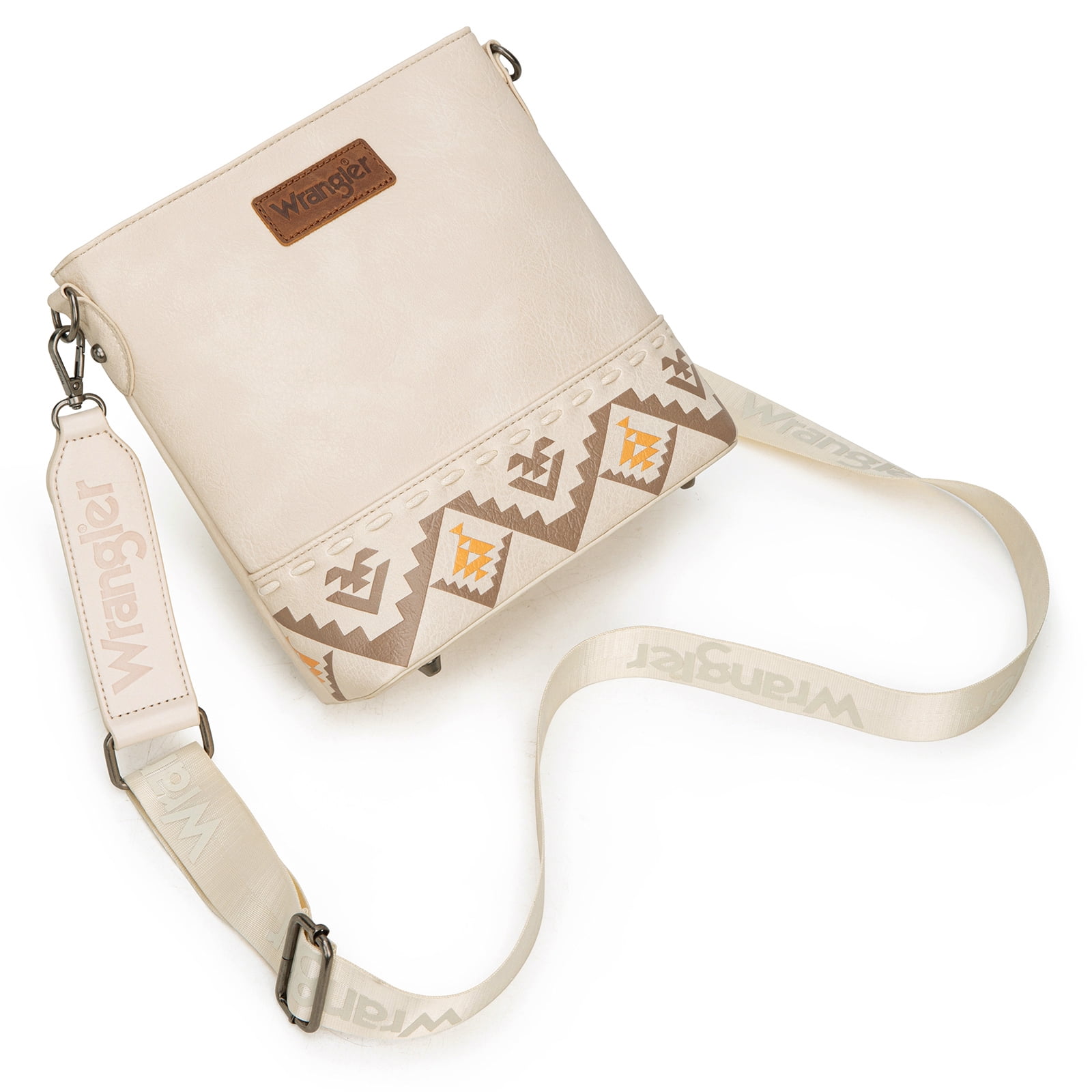 Wrangler Crossbody Purses for Women Two Tone Crossbody Bags Women Purses and Handbags, Art Tan