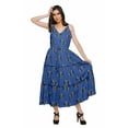 thumbnail image 2 of Moomaya Cotton V Neck Sleeveless Long maxi Dress Spaghetti Strap Casual Clothing, 2 of 6