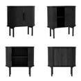 thumbnail image 4 of Wirrytor Modern Fluted Sideboard Buffet Cabinet with Sliding Doors, Black Storage Credenza for Living Room, Dining Room, and Entryway, Space-Saving Console Table with Adjustable Shelves, 4 of 10