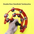 thumbnail image 7 of Aibecy Tambourine Handheld Double Row Metal Jingles Percussion Drum Half Moon Hand Bell for Adults and Kids KTV Party Bar Musical Instrument, 7 of 7
