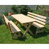 Creekvine Designs WF27WCLTBB10CVD Cedar 27 in. Wide 10 ft. Cross Legged Picnic Table with 4 5 ft. Backed Benches