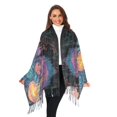 thumbnail image 3 of FORMRS Womens Scarf Winter Soft Long Big Warm Shawls Wrap Tassel Scarves, Psychedelic Jellyfish, 3 of 9