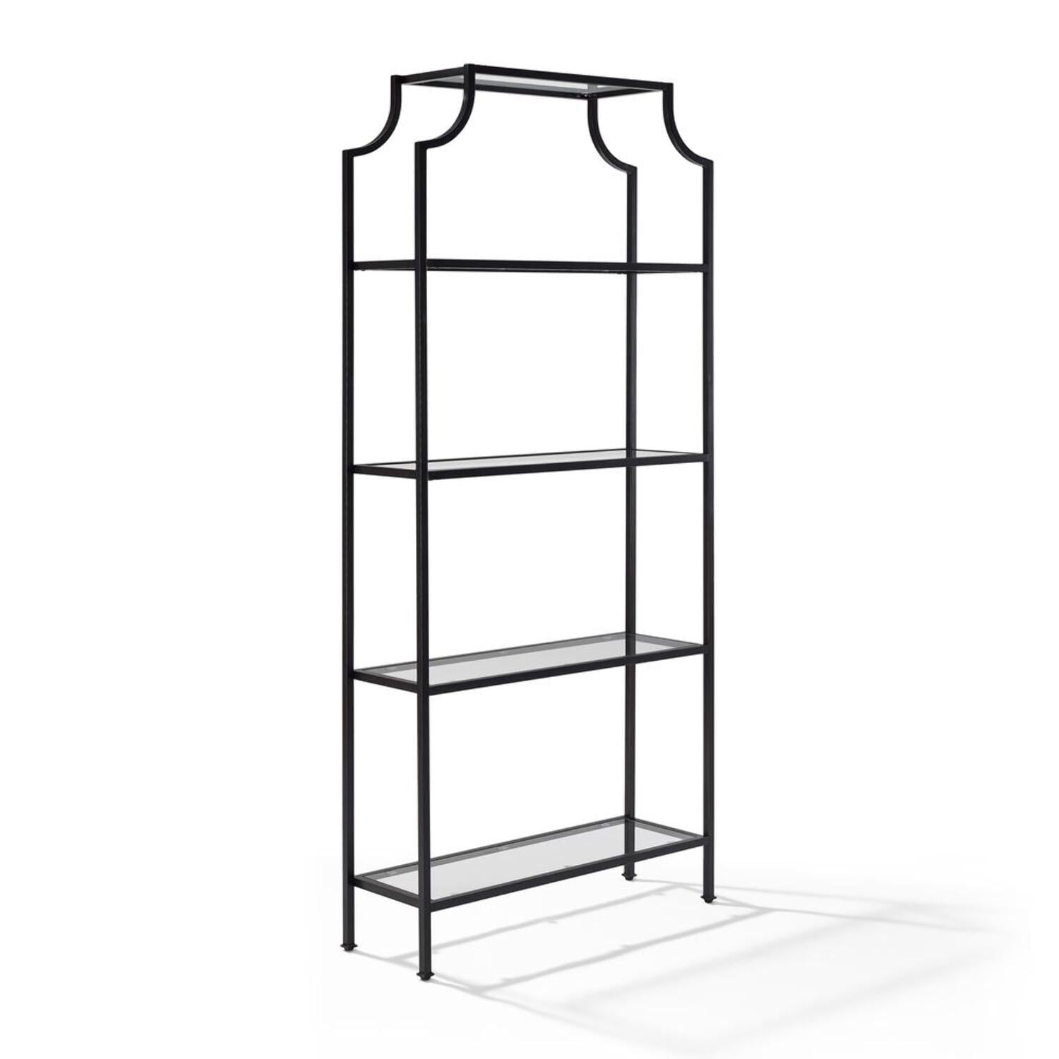 Crosley Furniture Aimee Bookshelf with Glass Shelves, Bookcase Storage