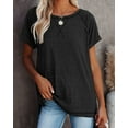 thumbnail image 5 of SHIBEVER Womens Tops Summer Short Sleeve T Shirts Casual Crewneck Loose Tunic Tops Soft Ladies Tops Workout Shirts Blouses Black XXL, 5 of 5