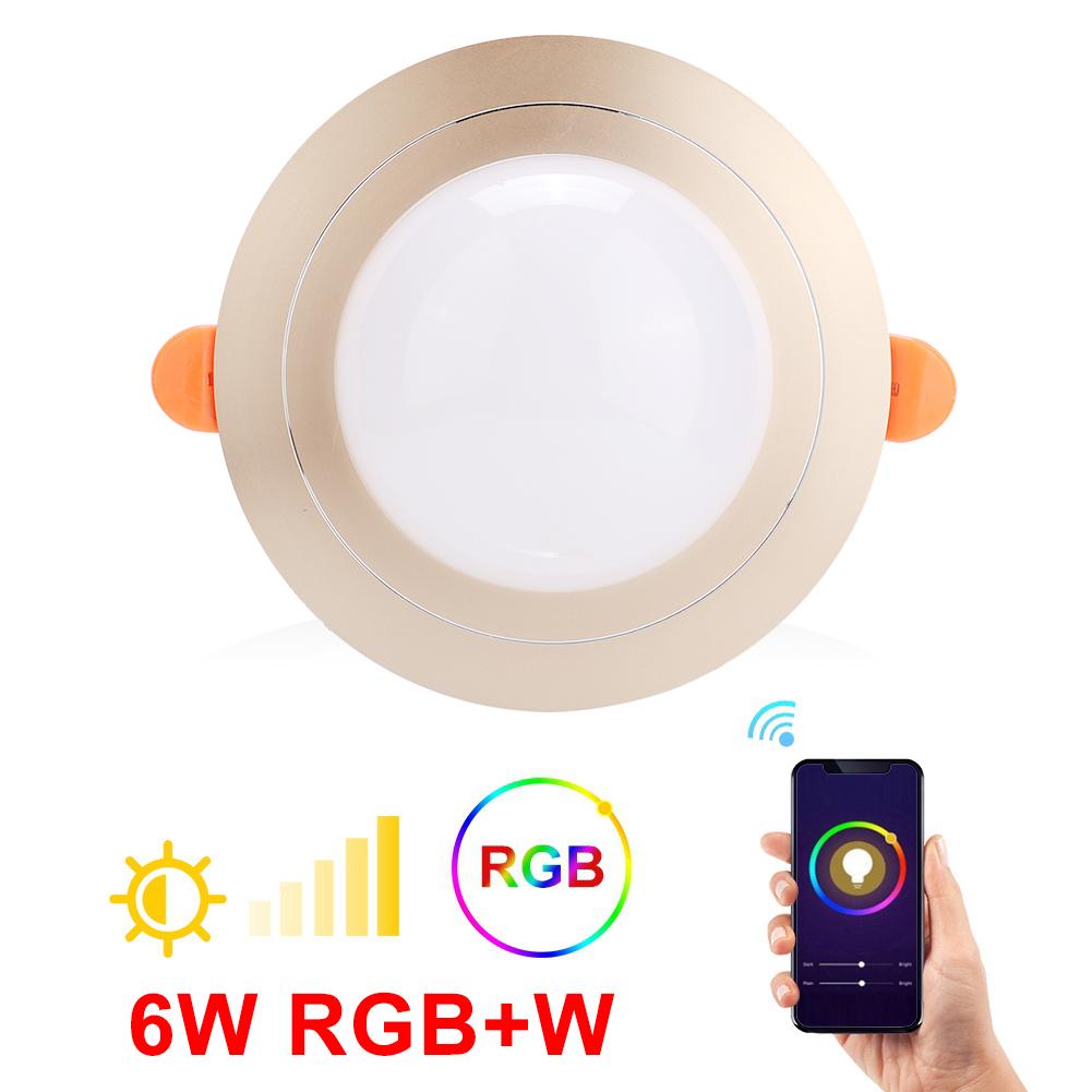 Tebru WiFi Smart Downlight, Smart Recessed Light,RGB+W LED Ceiling