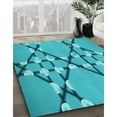 thumbnail image 3 of Ahgly Company Machine Washable Indoor Rectangle Transitional Bright Cyan Blue Area Rugs, 6' x 9', 3 of 7