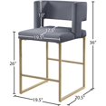 thumbnail image 5 of Meridian Furniture Caleb Gray Velvet Counter Stool (Set of 2), 5 of 5