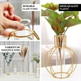 thumbnail image 4 of Efavormart Set of 2 - 6.5" Vase Shaped Gold Metal Flower Stand with Clear Glass Test Tube Vase, Geometric Vase for Wedding, Birthday, Party, Events, Home, Table, Centerpieces Decorations, 4 of 5