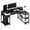 Black, variant on Gaming Desk with LED Lights & USB Charger - 47/53 Inch Reversible L-Shaped Computer Desk, Built-in Power Strip & Monitor Stand, RGB Gamer Desk for PC Gaming Setup