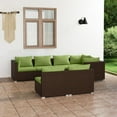 thumbnail image 1 of vidaXL 7 Piece Garden Lounge Set with Cushions Brown Poly Rattan, 1 of 4