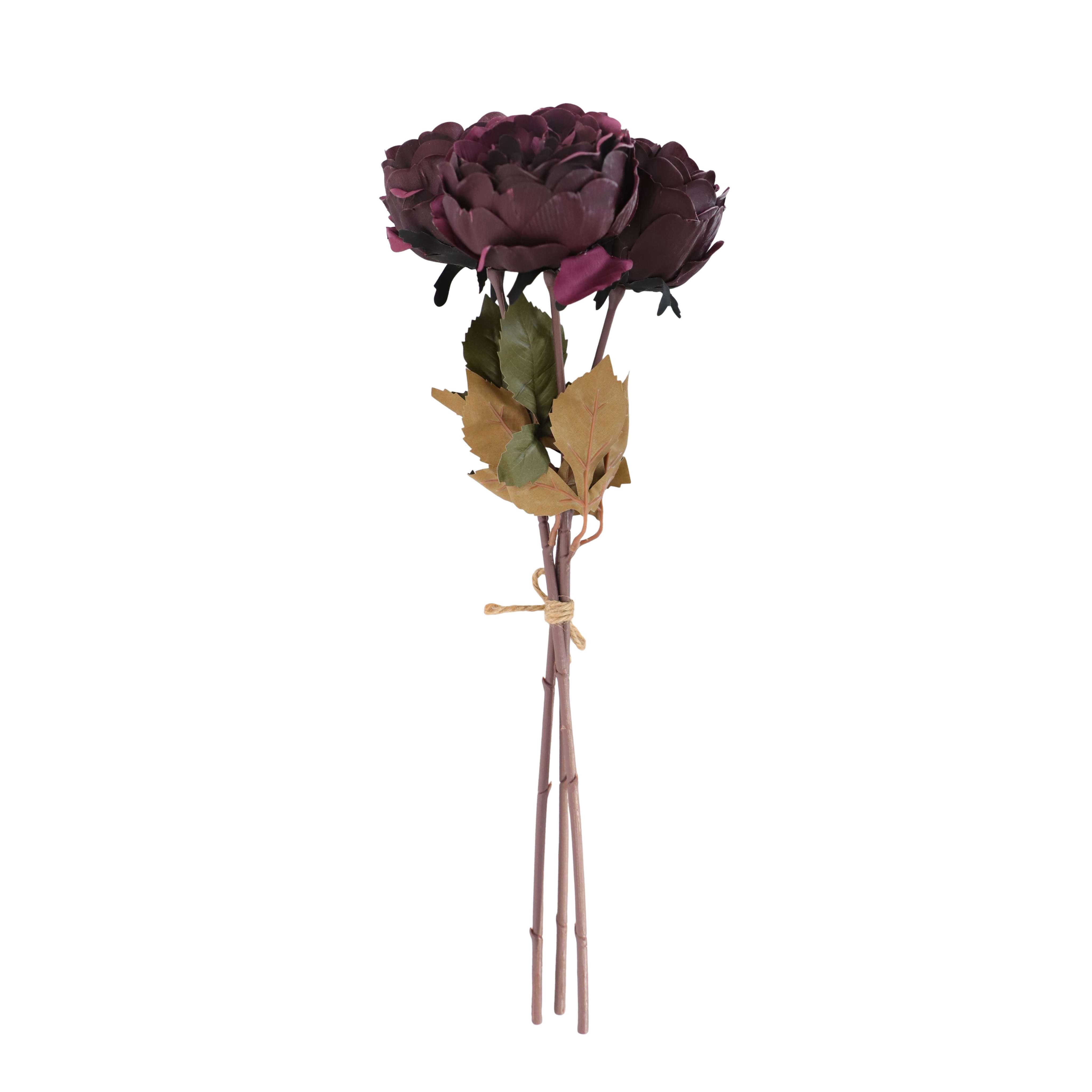 My Texas House Fall Faux Peony Bundle, Dark Purple, 20"