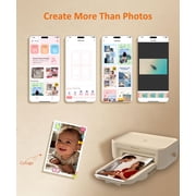 HPRT CP4100 4x6 Photo Printer(108 Sheets & 2 Ribbons) Full-Color Thermal Dye Sublimation Wi-Fi Printing, Instant Picture Printer for Phone, AR Video, Fun App, Home Use, Beige