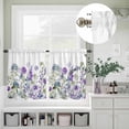 thumbnail image 3 of Spring Purple Flowers Curtain Tier and Valance Set 3 Piece, Country Plants Dandelion 3-inch Rod Pocket Window Tier Curtains Valance for Kitchen Living Room, 3 of 9