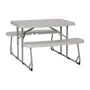 Flash Furniture Kids Plastic Folding Picnic Table, Gray