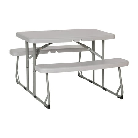 Flash Furniture Kids Plastic Folding Picnic Table, Gray