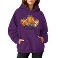 thumbnail image 2 of Hey Pumpkin Halloween Thanksgiving Hoodies for Women Fall Pumpkin Hoodie Long Sleeve Graphic Sweatshirt Pullover Tops, 2 of 4
