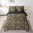 thumbnail image 2 of Manfei Abstract Camouflage Twin Bedding Sets 7-Piece,Geometric Camo Bedding Comforter Set Microfiber,Vintage Aesthetic Breathable Sheet Sets,Ultra Soft Teenager Bedroom Decor, 2 of 7