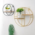 thumbnail image 3 of Estante de Pared Hierro Vintage Muestran Soporte Rejilla Pote Decoración para Oficina de Clubs Habitación Dorado l Baoblaze Estantería de pared Estante de exhibición, 3 of 8