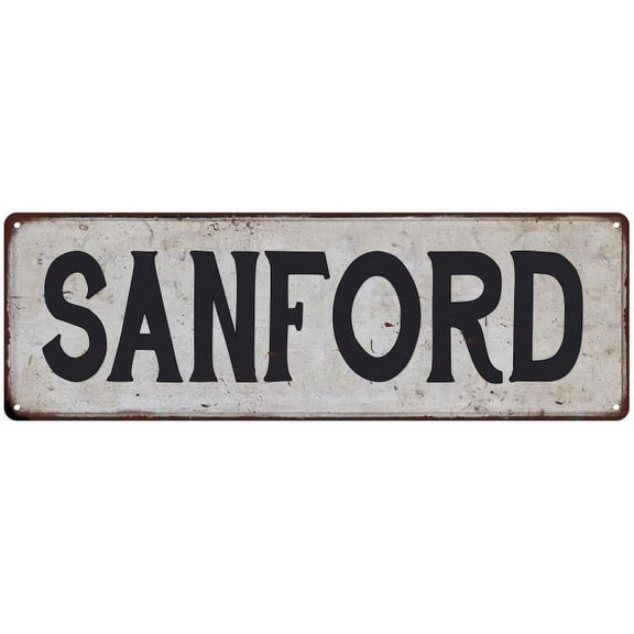 SANFORD Vintage Look Rustic Chic Metal Sign 8x24 108240036807