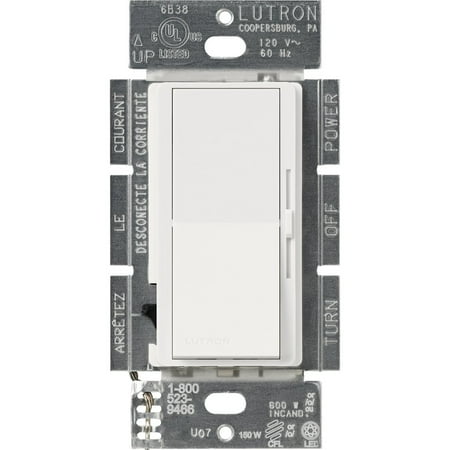 - Lutron DVSCCL-153P-SW 120 Volt at 60 Hz 1-Pole 3-Way Dimmer Snow Diva CL