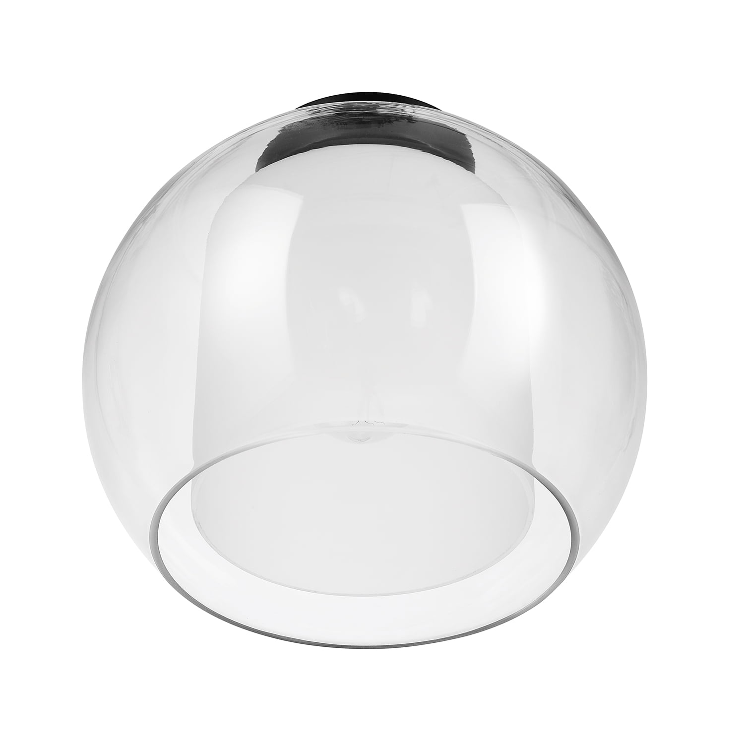 Globe Electric Aura 1-Light Bronze Flush Mount Ceiling Light with Clear Glass Outer Shade and Frosted Glass Inner Shade, 61256