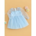 thumbnail image 3 of Liacowi Toddler Baby Girl Princess Dress Long Sleeves Mesh Dress Dot Print A-Line Dress Infant Girl Birthday Party Dress 6M-4T, 3 of 8