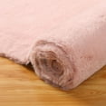 thumbnail image 3 of Faux Rabbit Fur Chair Cover Couch Pad Area Rug Soft Seat Cushion Pad Fluffy Bedside Carpet Mat for Bedroom Floor Living Room, 2.6 x 4ft Rectangle, Pink, 3 of 8