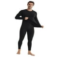 thumbnail image 2 of Fshiont Men's Thermal Underwear Long Johns - Cold Weather Base Layer Set Elasticity Top and Bottoms for Men Black 2XL, 2 of 5