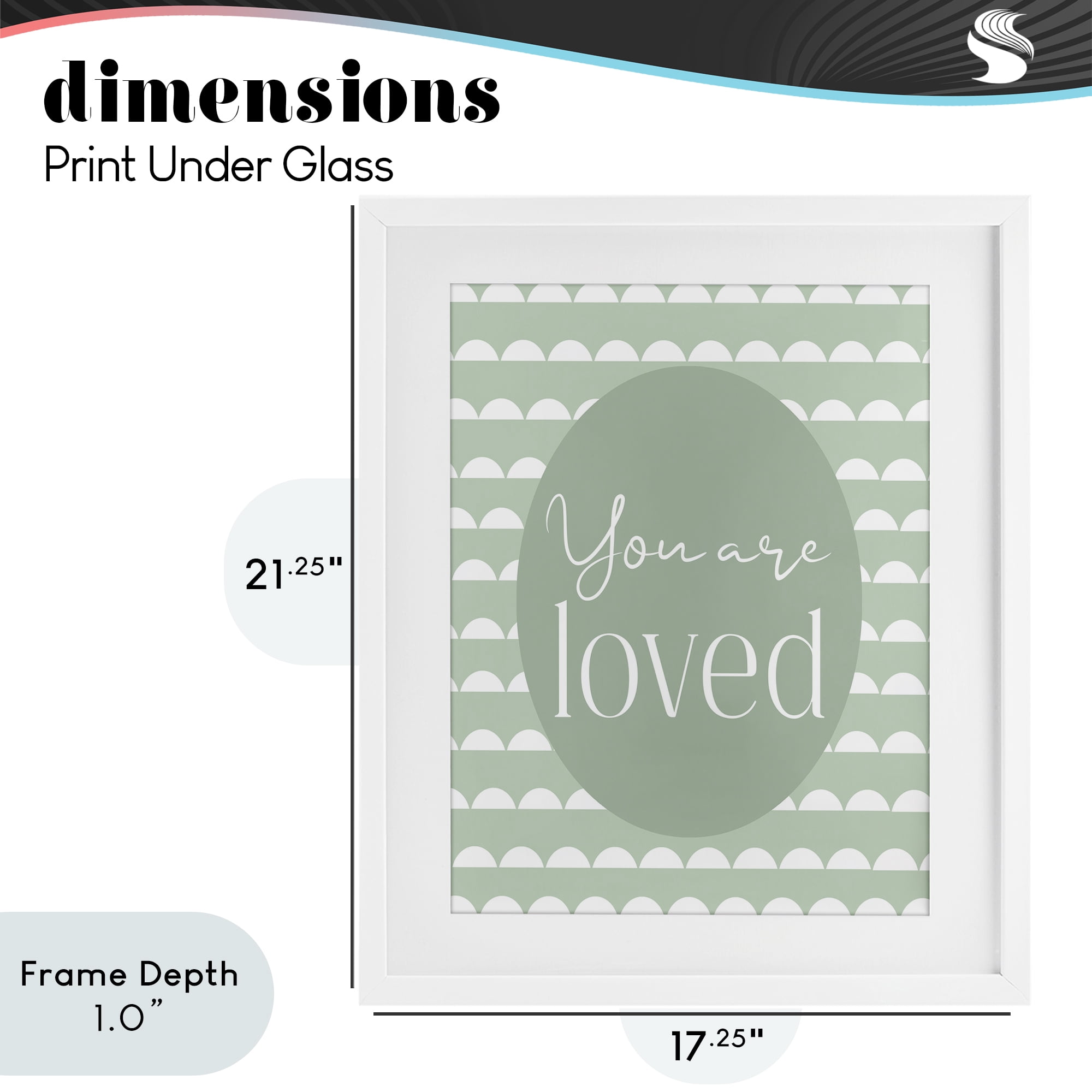 Stupell Industries You Are Loved Light Green White Framed Print Under Glass, design by Christine Simpson Art