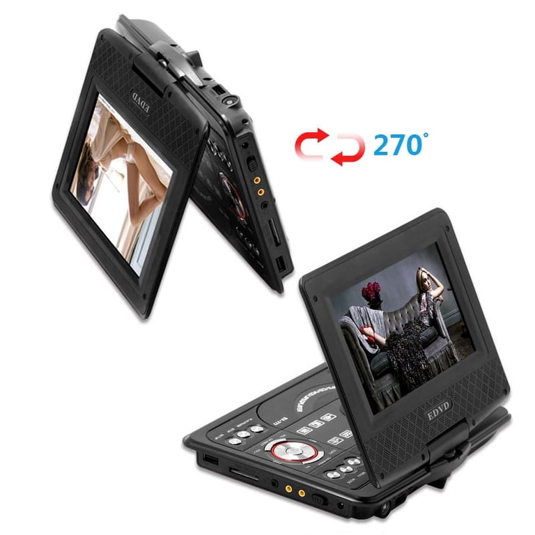 Leyeet, Portable DVD Player, 7.8 inch with Swivel Screen Black