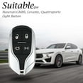 thumbnail image 5 of Vitodeco Genuine Leather Keyless Smart Key Fob Case Cover with Key Chain Compatible for Maserati Ghibli, Levante, Quattroporte (Light Button, Brown), 5 of 5