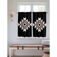 thumbnail image 6 of Tier Curtains 45 Inches Long, Black White Beige Boho Window Treatment Curtain Drapes, Western Geometric Aesthetic Small Curtain Drapes for Bathroom Laundry Room, 27.5"x45", 2 Panels, 6 of 7