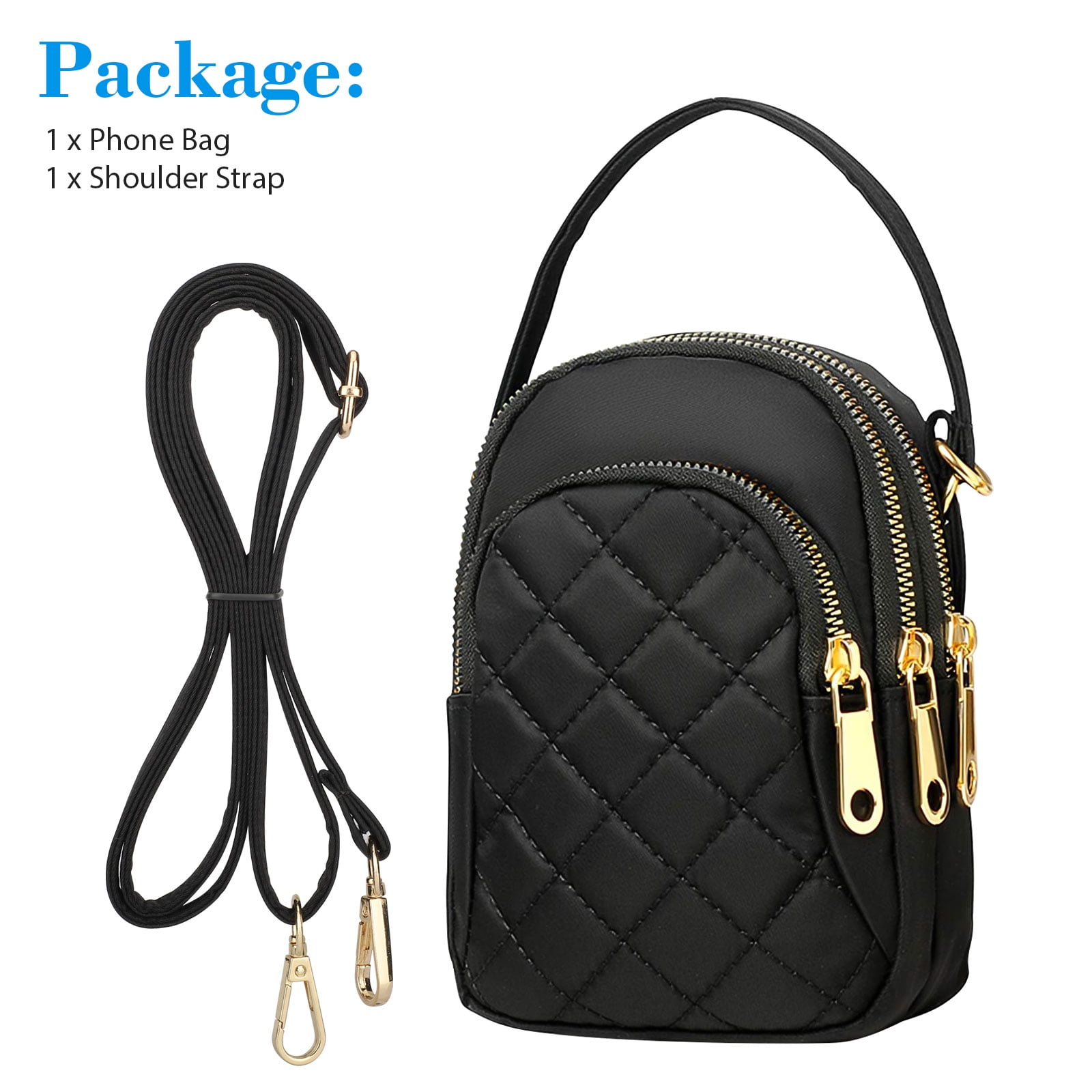Nylon Multi-Pocket Cell Phone Purses Wallet for Women. OPXTO-BoBo Lightweight Small Solid Color Crossbody Shoulder Bag 