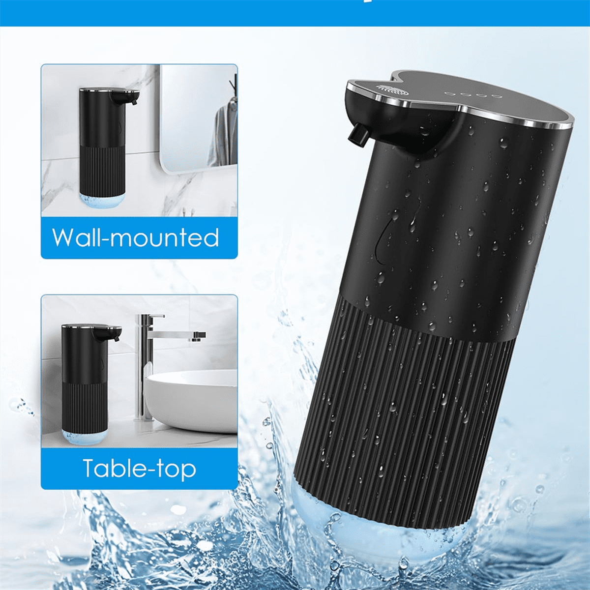 Automatic Foaming Soap Dispenser,11.8 Oz Touchless Foam Hand Dish Soap Dispenser,Wall Mounted,for Home,Office,1 * Soap Dispenser 1 * USB Cable,Black