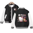 thumbnail image 1 of Chaqueta de béisbol uniforme digital impresa con gatos lindos de anime, 1 of 2