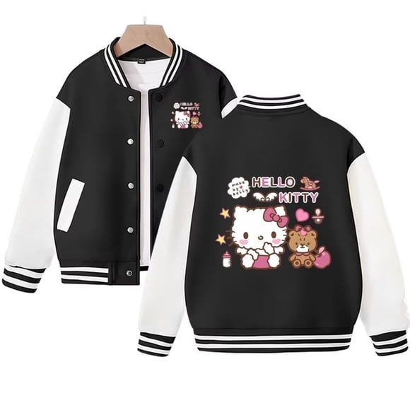 Chaqueta de béisbol uniforme digital impresa con gatos lindos de anime