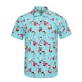 thumbnail image 2 of Beautiful Giant Flamingo Casual Button Down Shirts Short Sleeve Hawaiian Shirt for Men, 2 of 7