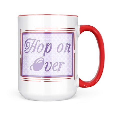 

Neonblond Hop on Over Purple Easter Trellis Mug gift for Coffee Tea lovers