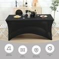 thumbnail image 5 of 6 Pack Table Cover, 6FT Spandex Table Cloth Fitted Rectangular Tablecloth Resistant Stretch Rectangular Patio Table Cover for Event, Wedding, Banquet, Party (Black, 72L x 30W x 30H Inch), 5 of 6