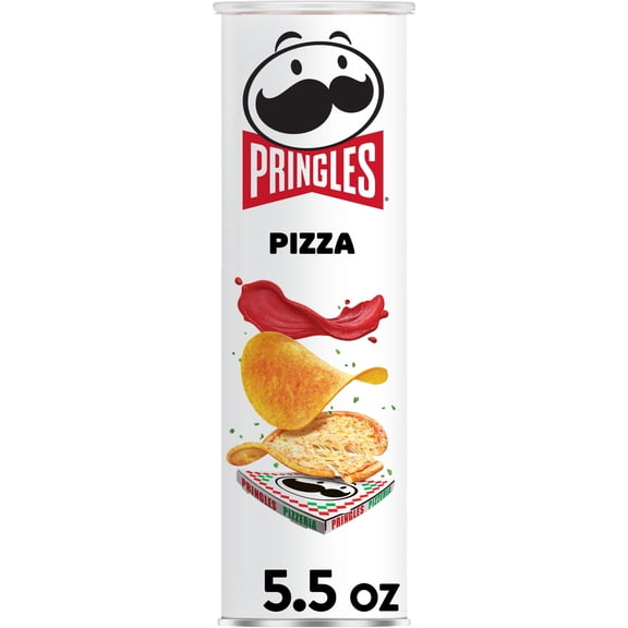 Pringles Pizza Potato Crisps Chips, Lunch Snacks, 5.5 oz Canister