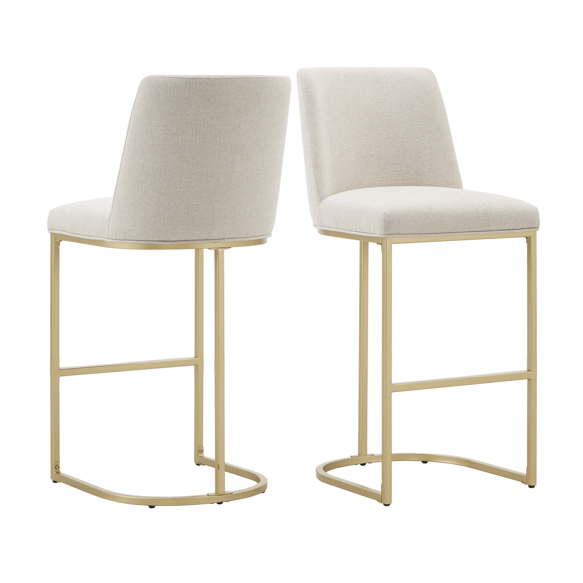 Weston Home Klimt Bar Height Stool, Set of 2, Beige