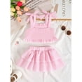 thumbnail image 3 of PureChapter Toddler Girls Striped Straps Crop Top & Layered Ruffle Skirt Set 2-Piece Summer Clothes, 3 of 8