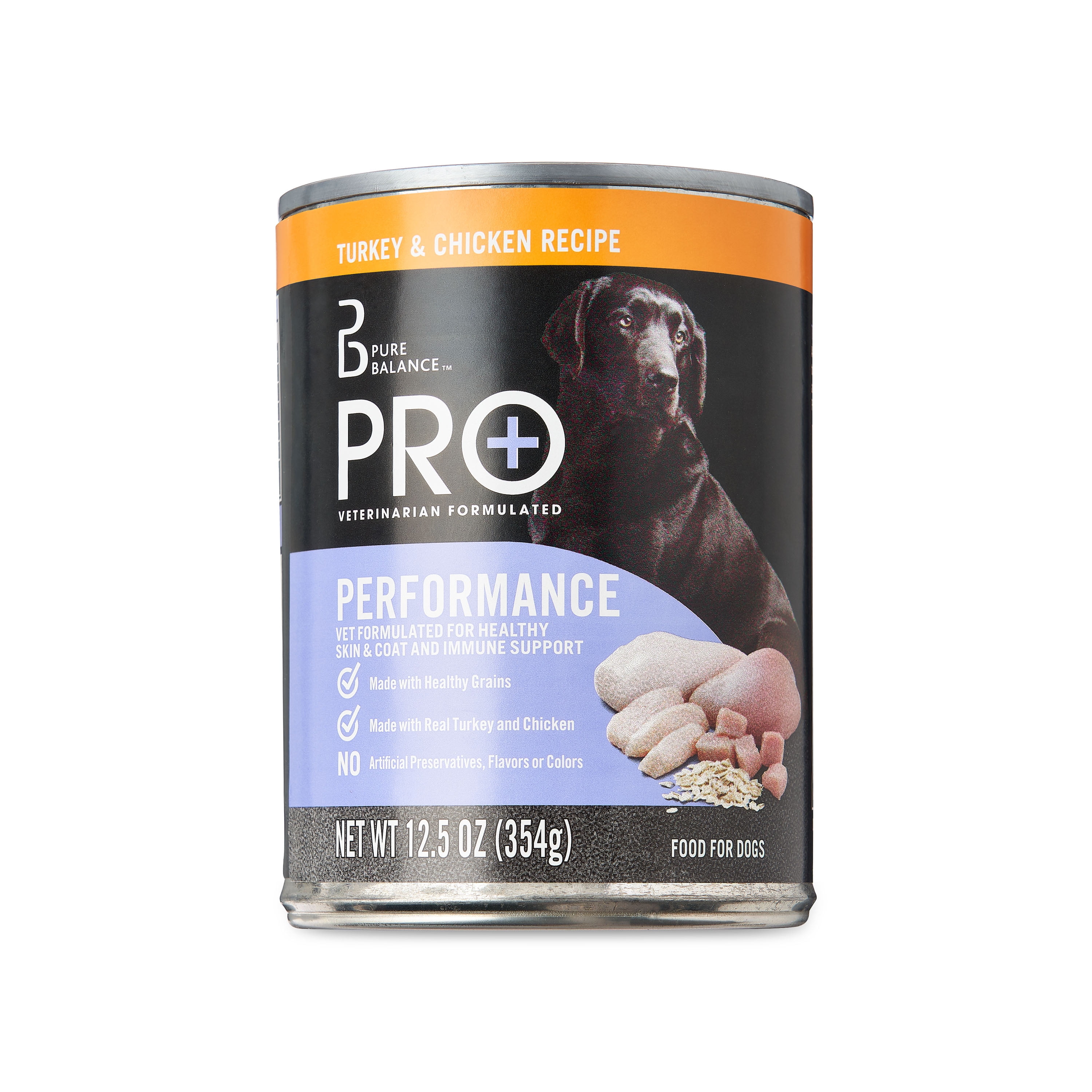 Pure Balance Pro+ Performance Wet Food for Dogs, Turkey & Chicken Recipe, 12.5 oz