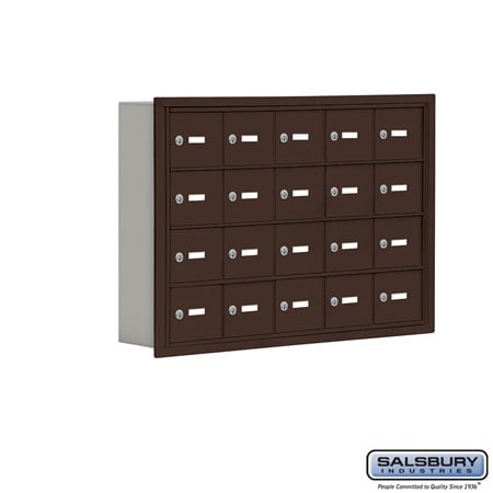 Case 4 Deep 4 Compartments (Salsbury Industries 19045-20ZRK Cell Phone Storage Locker - 4 Door High Unit (5 Inch Deep Compartments) - 20 A Doors - Bronze - Recessed Mounted - Master Keyed)