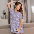 thumbnail image 3 of Naloa Swan With Stars Print Women Nightgowns,Womens Loungewear,Short Sleeve Sleepwear,Comfy Ladies Nightdress, 3 of 6